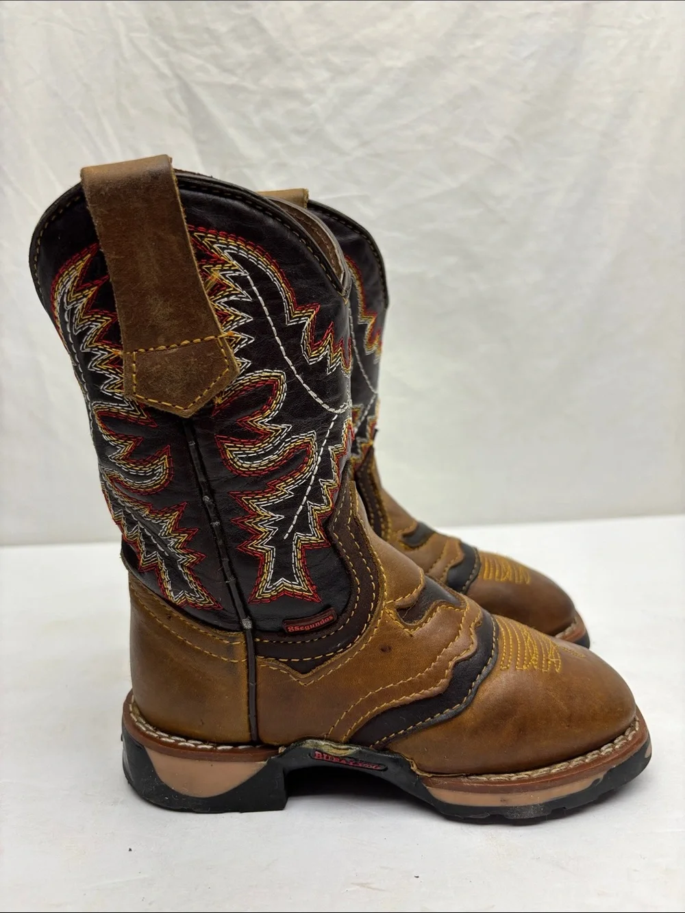Bufalito Kids Brown Western Cowboy Boots, SZ 9 for toddler boy